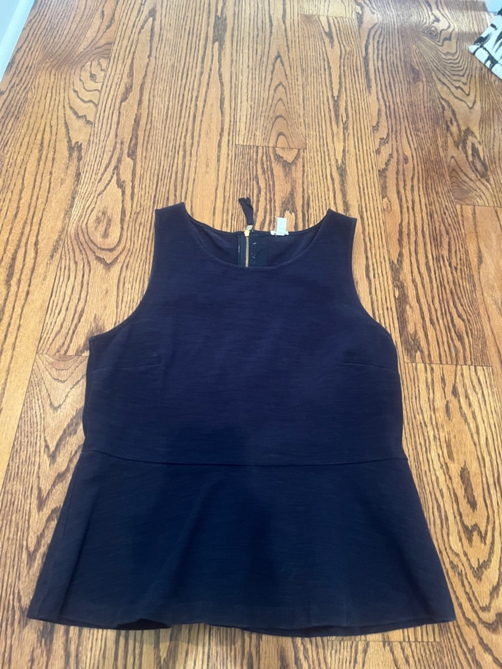 Blue Peplum Sleeveless Top